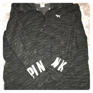 VS Pink grey half zip sweater